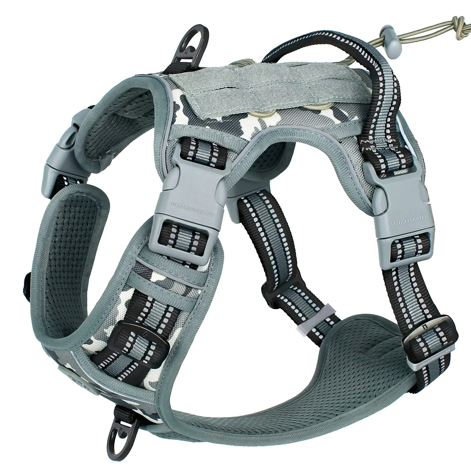Tactical Dog Harness - No-Pull Adjustable MOLLE Vest with Handle