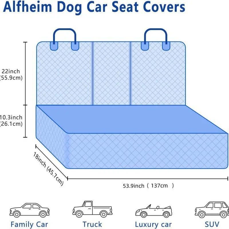 Waterproof Dog Car Seat Cover - Heavy Duty Backseat Protector with Mesh Window