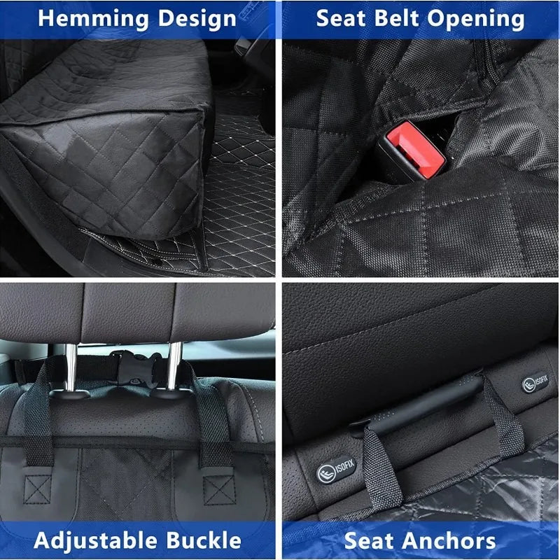 Waterproof Dog Car Seat Cover - Heavy Duty Backseat Protector with Mesh Window