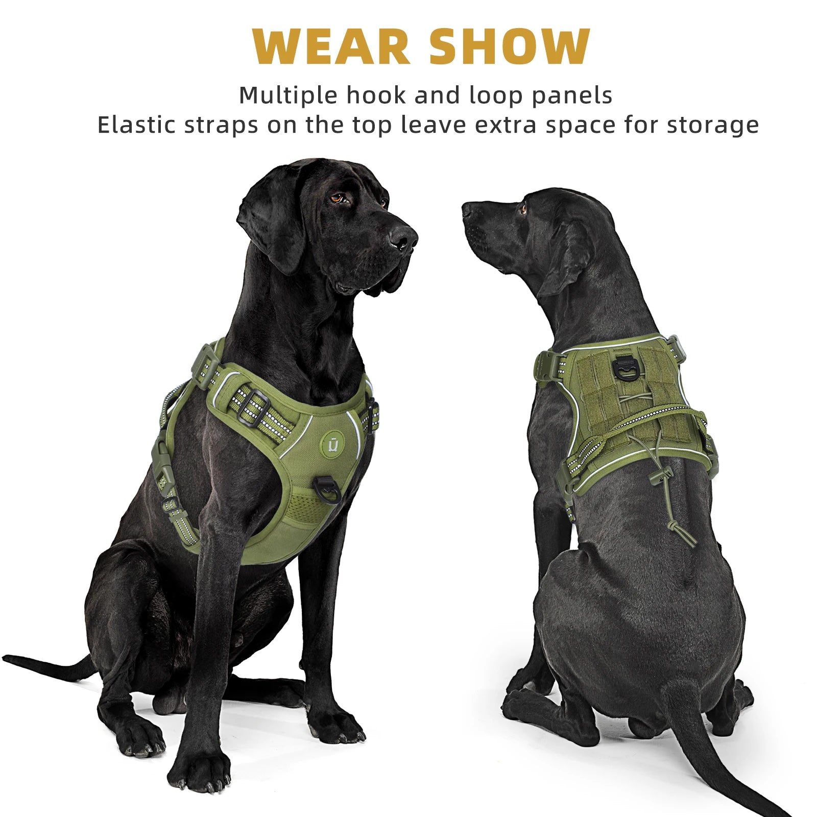 Tactical Dog Harness - No-Pull Adjustable MOLLE Vest with Handle