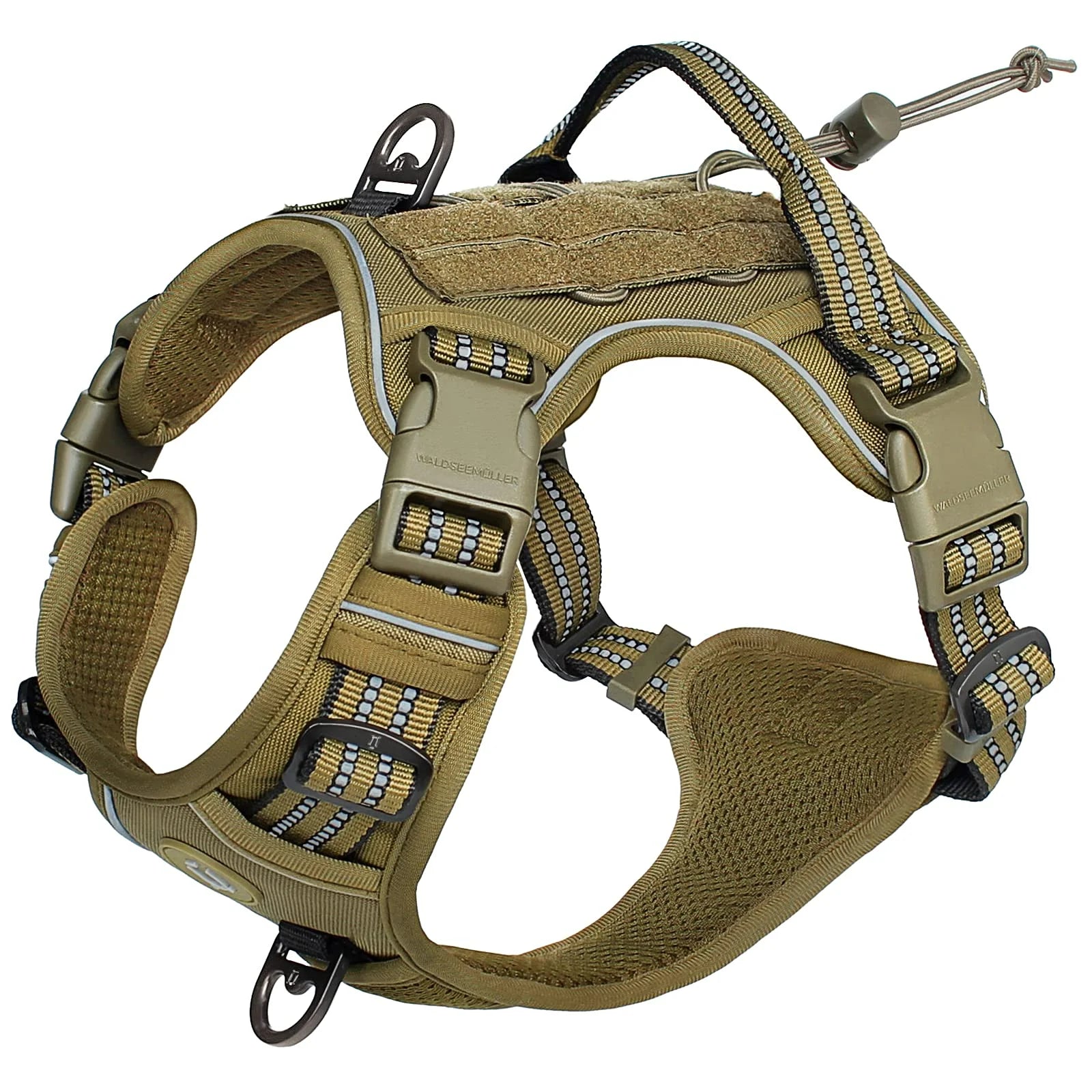 Tactical Dog Harness - No-Pull Adjustable MOLLE Vest with Handle