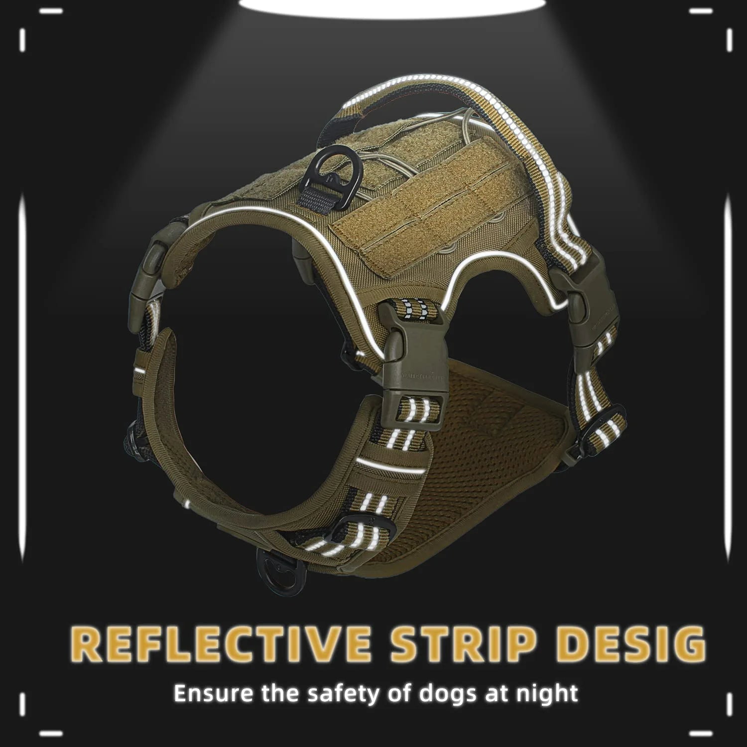 Tactical Dog Harness - No-Pull Adjustable MOLLE Vest with Handle