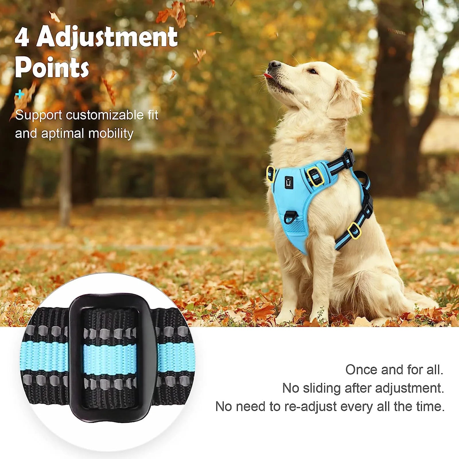No-Pull Dog Harness - Soft Padded Reflective Vest with Control Handle