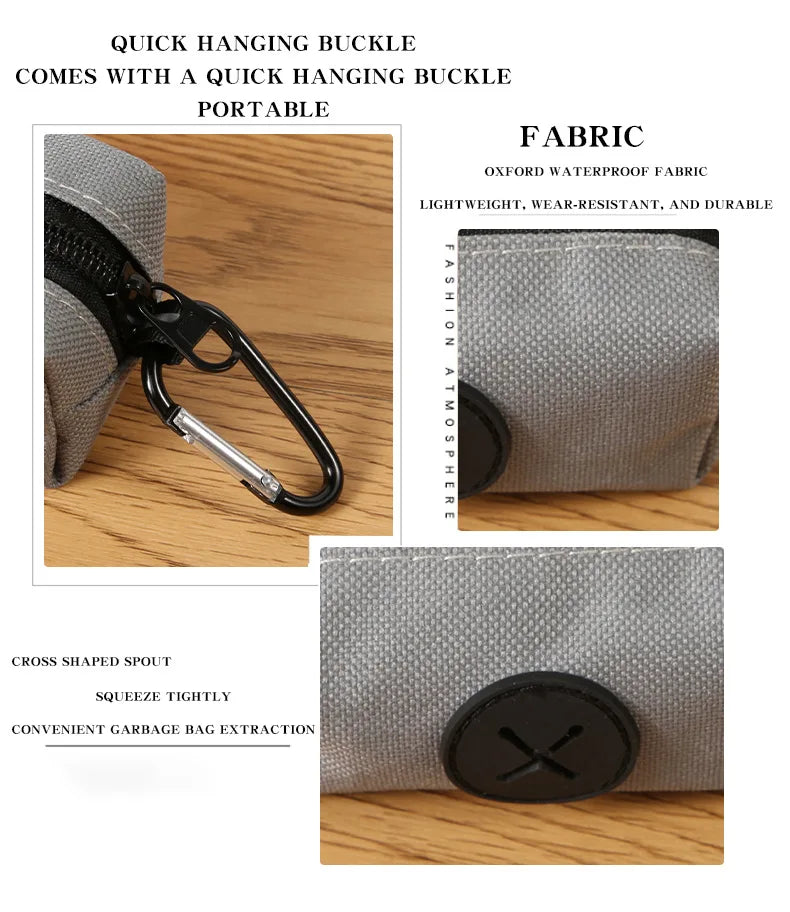 Dog Poop Bag Dispenser with Carabiner - Waste Bag Holder for Leash