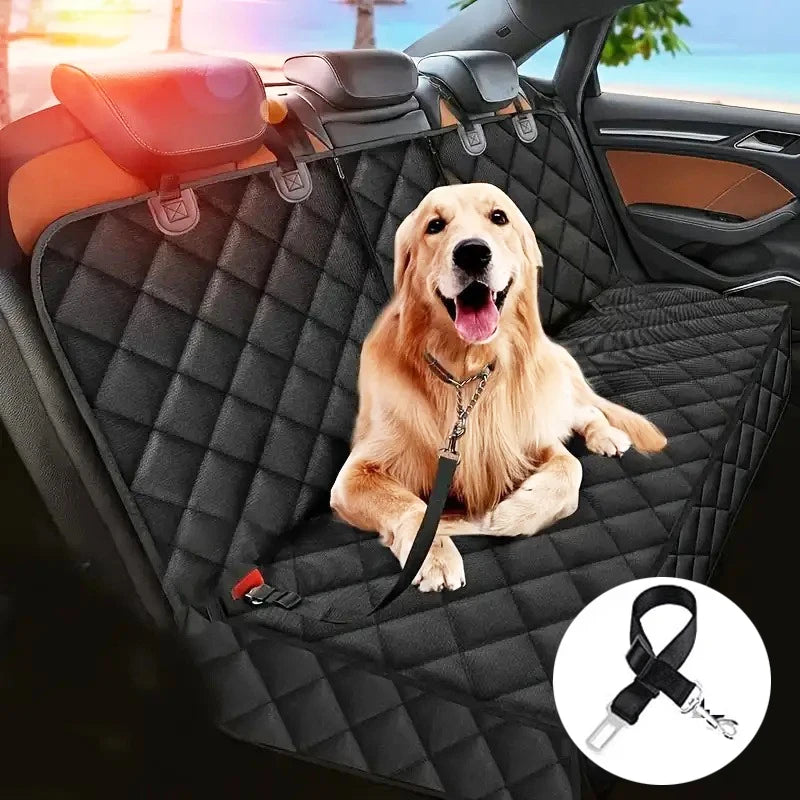 Waterproof Dog Car Seat Cover - Heavy Duty Backseat Protector with Mesh Window