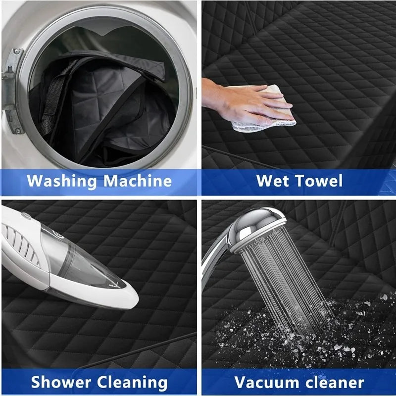 Waterproof Dog Car Seat Cover - Heavy Duty Backseat Protector with Mesh Window