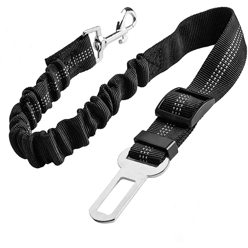 Dog Car Seat Belt - Adjustable Safety Harness with Elastic Bungee