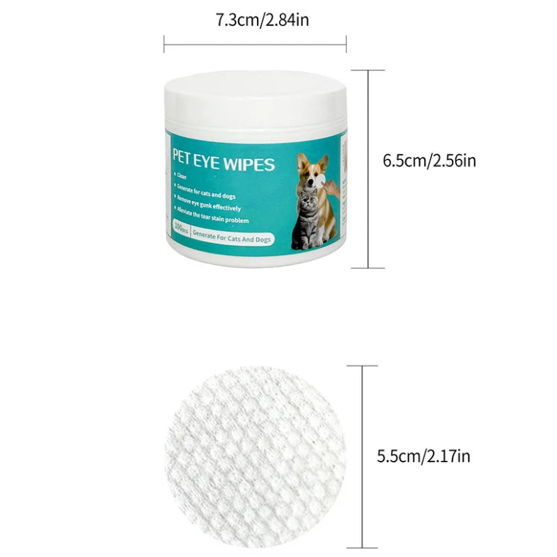 Pet Eye Wipes - Tear Stain Remover for Dogs & Cats
