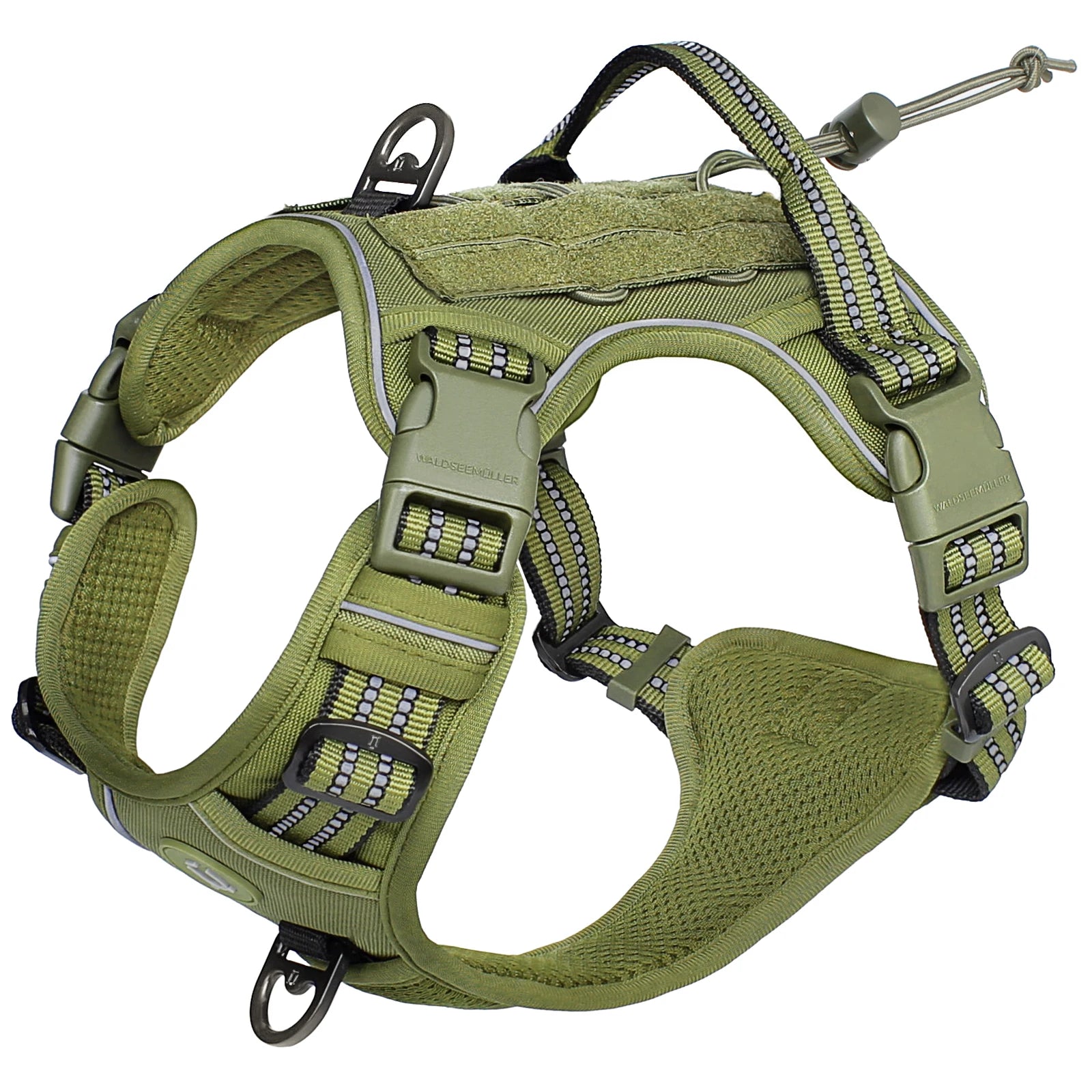 Tactical Dog Harness - No-Pull Adjustable MOLLE Vest with Handle