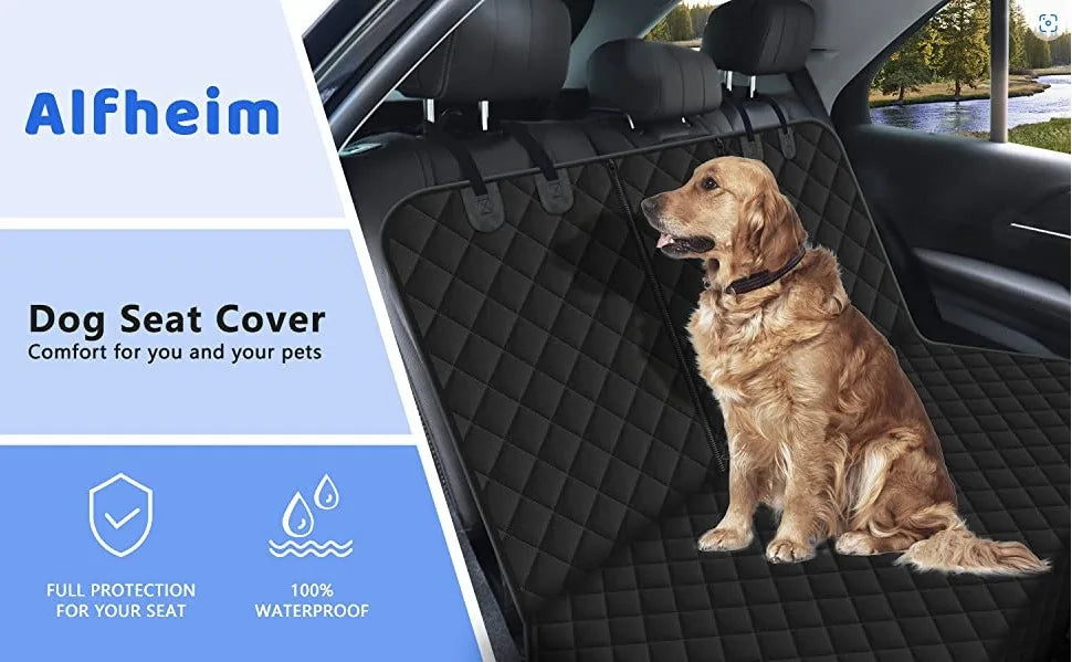Waterproof Dog Car Seat Cover - Heavy Duty Backseat Protector with Mesh Window