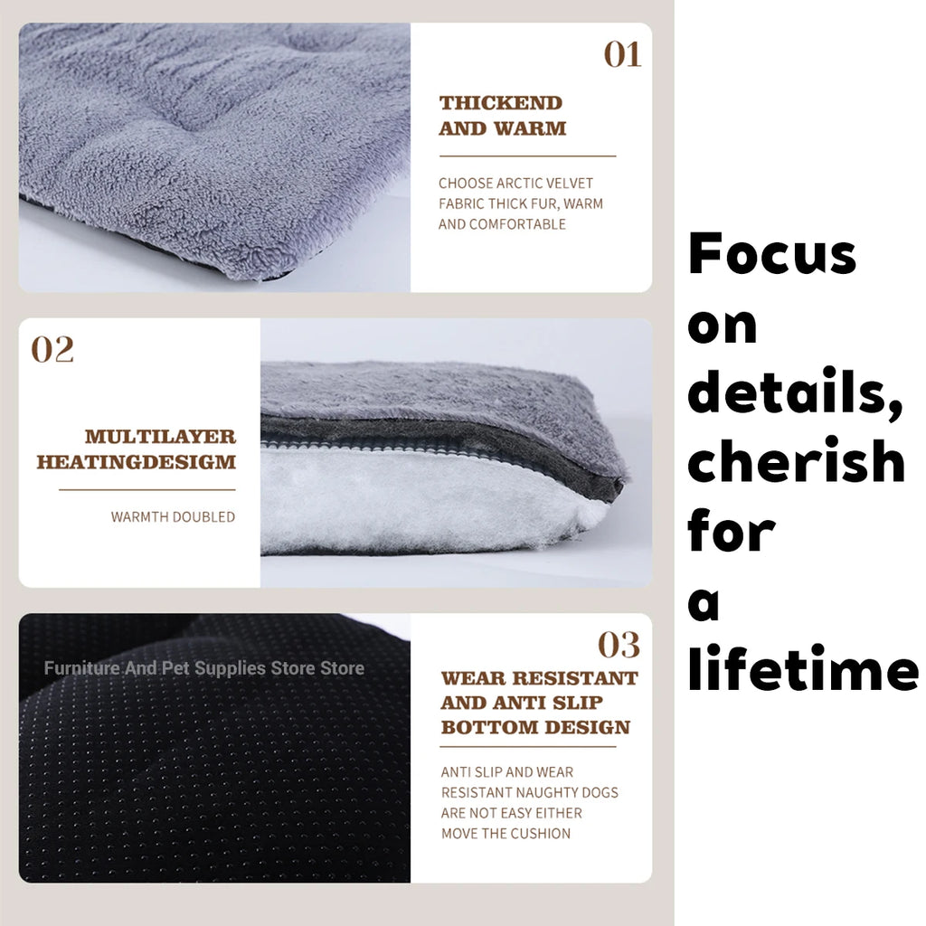 Self-Heating Pet Pad - Thermal Dog Crate Mat for Warmth & Comfort
