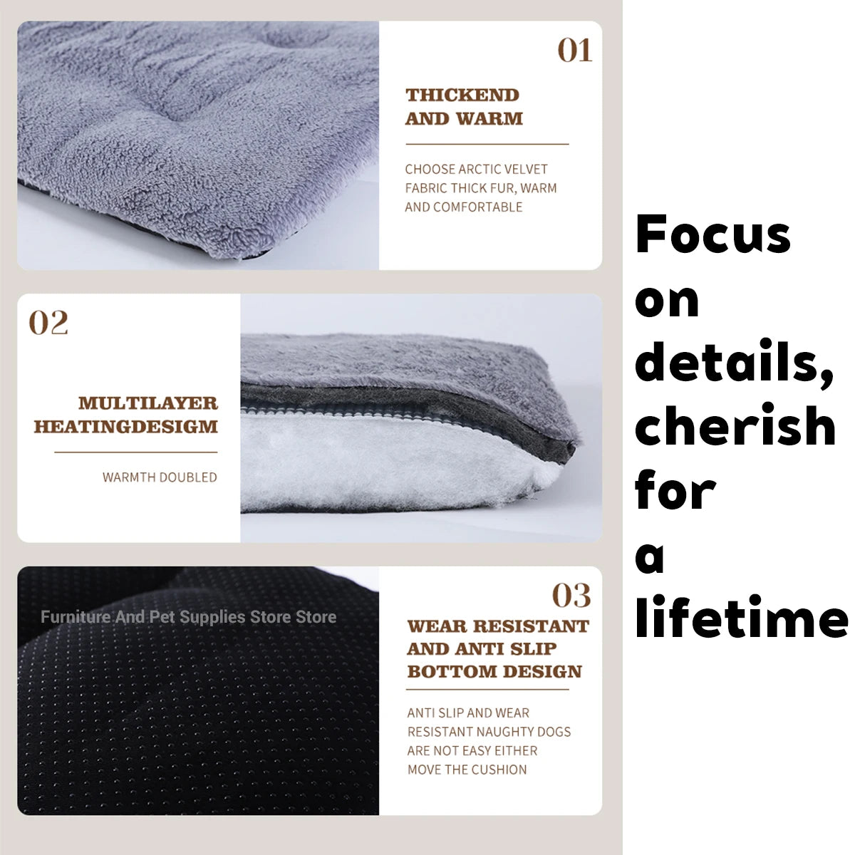 Self-Heating Pet Pad - Thermal Dog Crate Mat for Warmth & Comfort