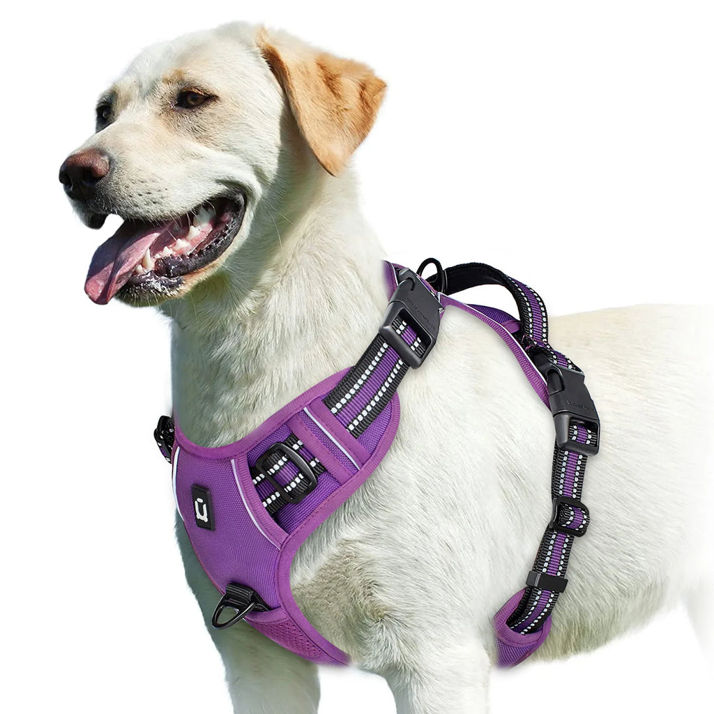 No-Pull Dog Harness - Soft Padded Reflective Vest with Control Handle