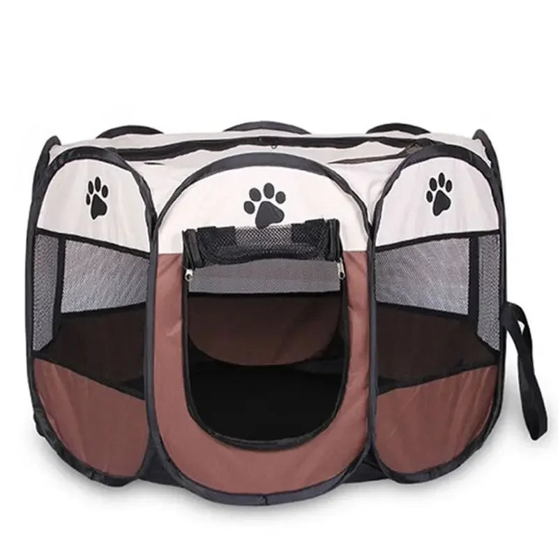 Portable Pet Tent Kennel - Octagonal Fence Shelter for Dogs & Cats