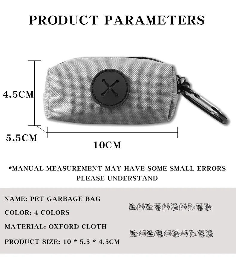 Dog Poop Bag Dispenser with Carabiner - Waste Bag Holder for Leash