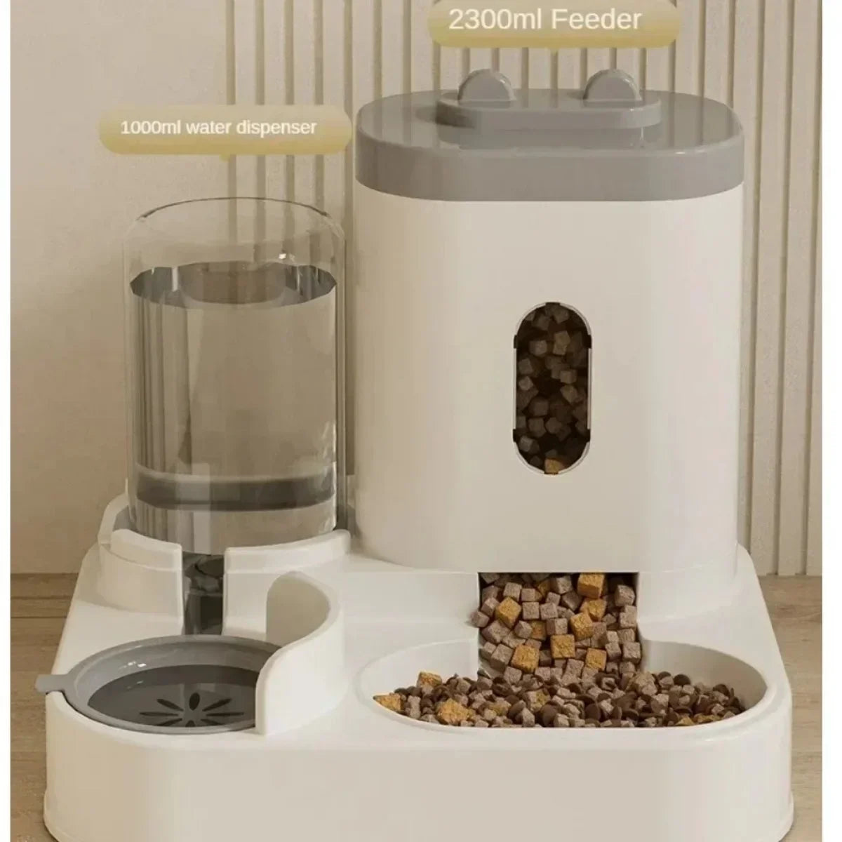 Automatic Pet Feeder & Water Fountain - 2L Gravity Dispenser for Dogs & Cats