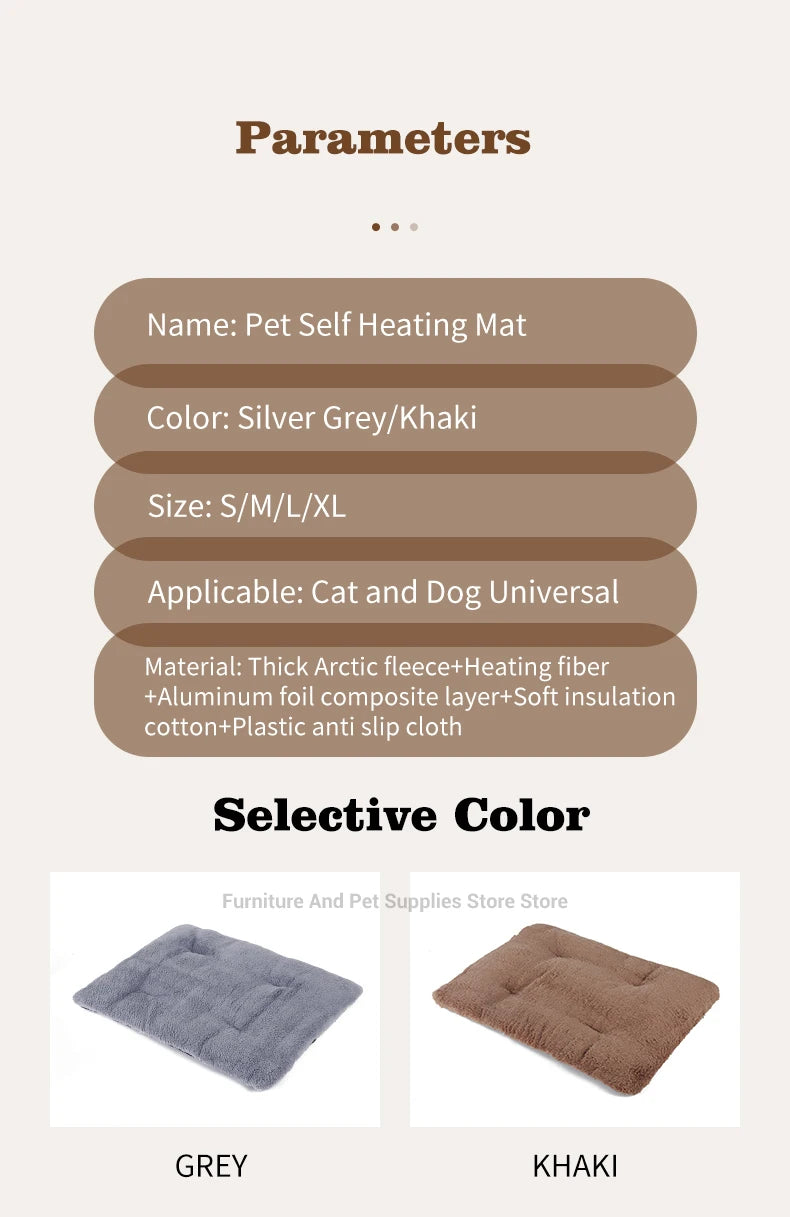 Self-Heating Pet Pad - Thermal Dog Crate Mat for Warmth & Comfort