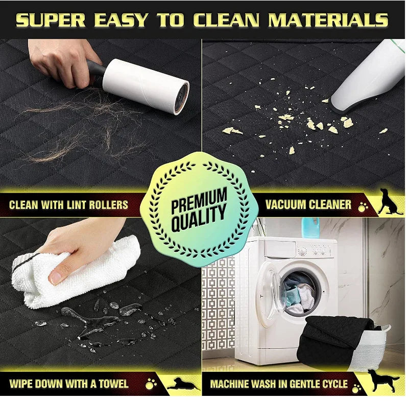 Winter Dog Car Seat Cover - Waterproof Backseat Protector with Non-Slip Bottom