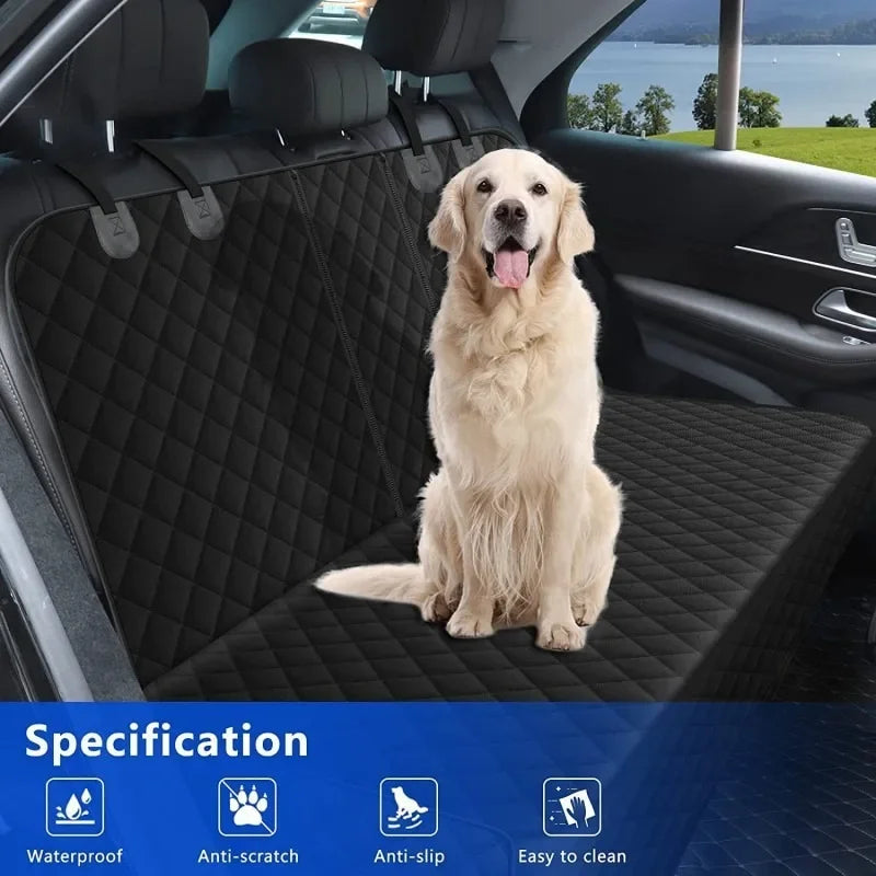Waterproof Dog Car Seat Cover - Heavy Duty Backseat Protector with Mesh Window