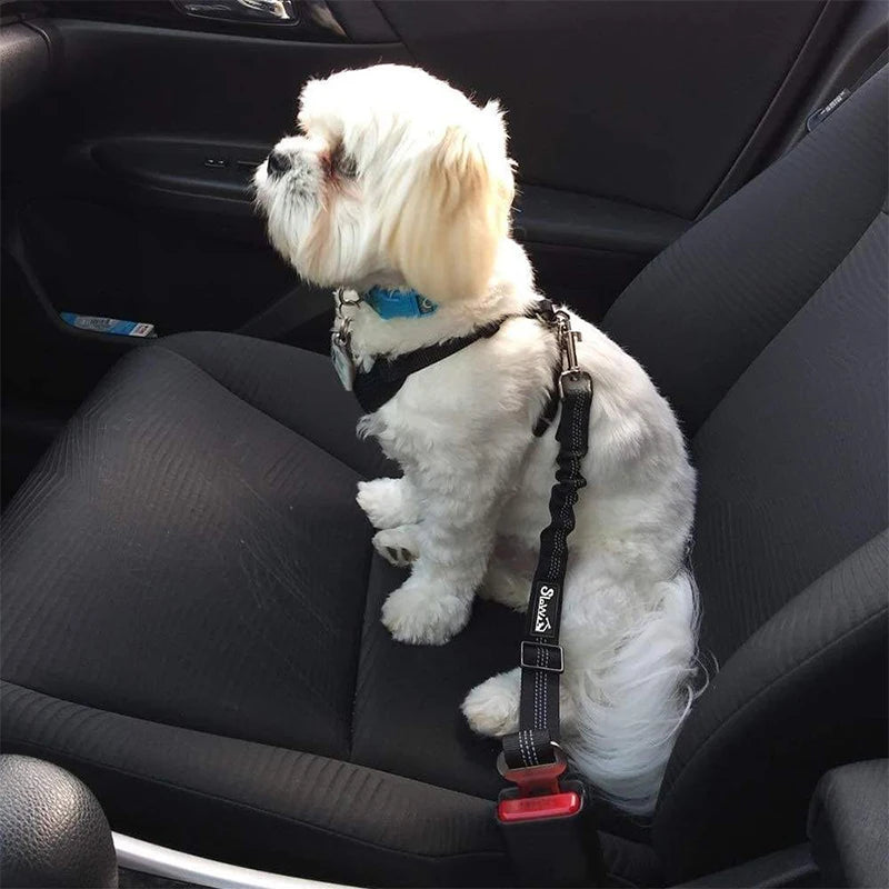 Dog Car Seat Belt - Adjustable Safety Harness with Elastic Bungee